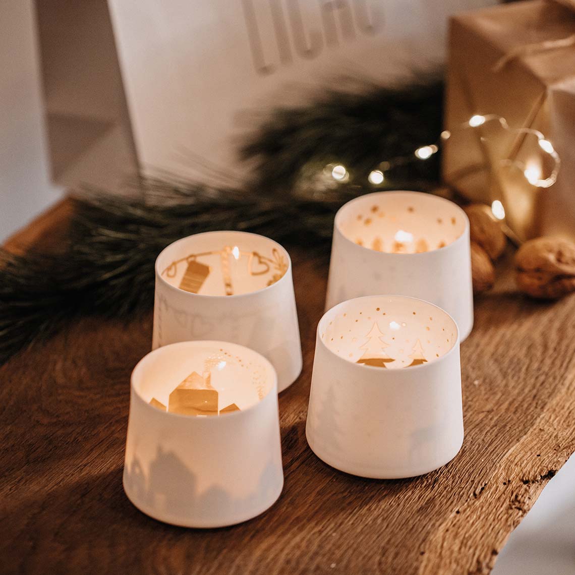 Porta candela “città”