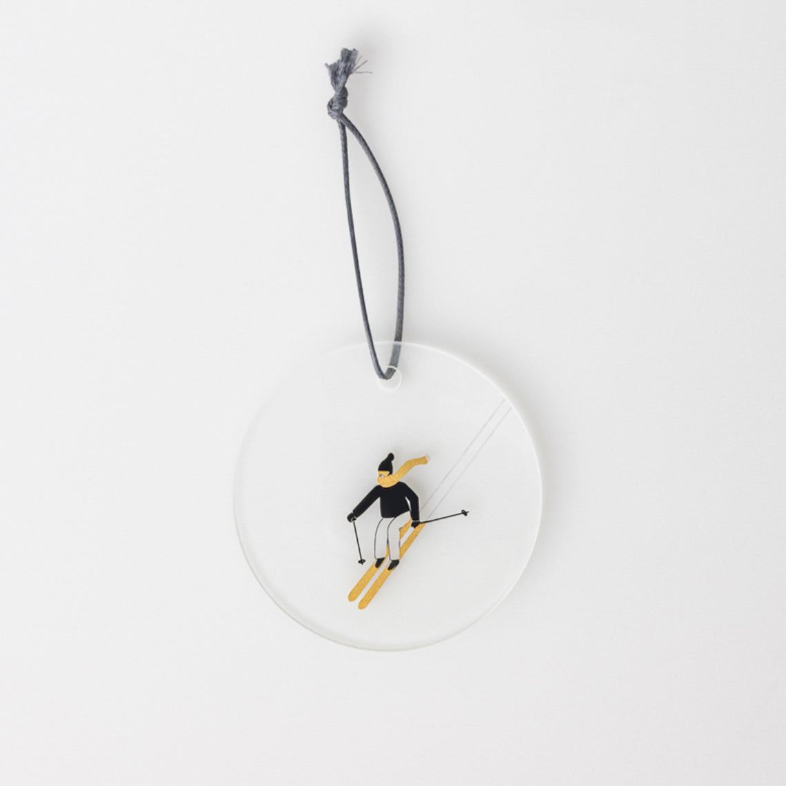 Decorazione in vetro da appendere “sciatore”