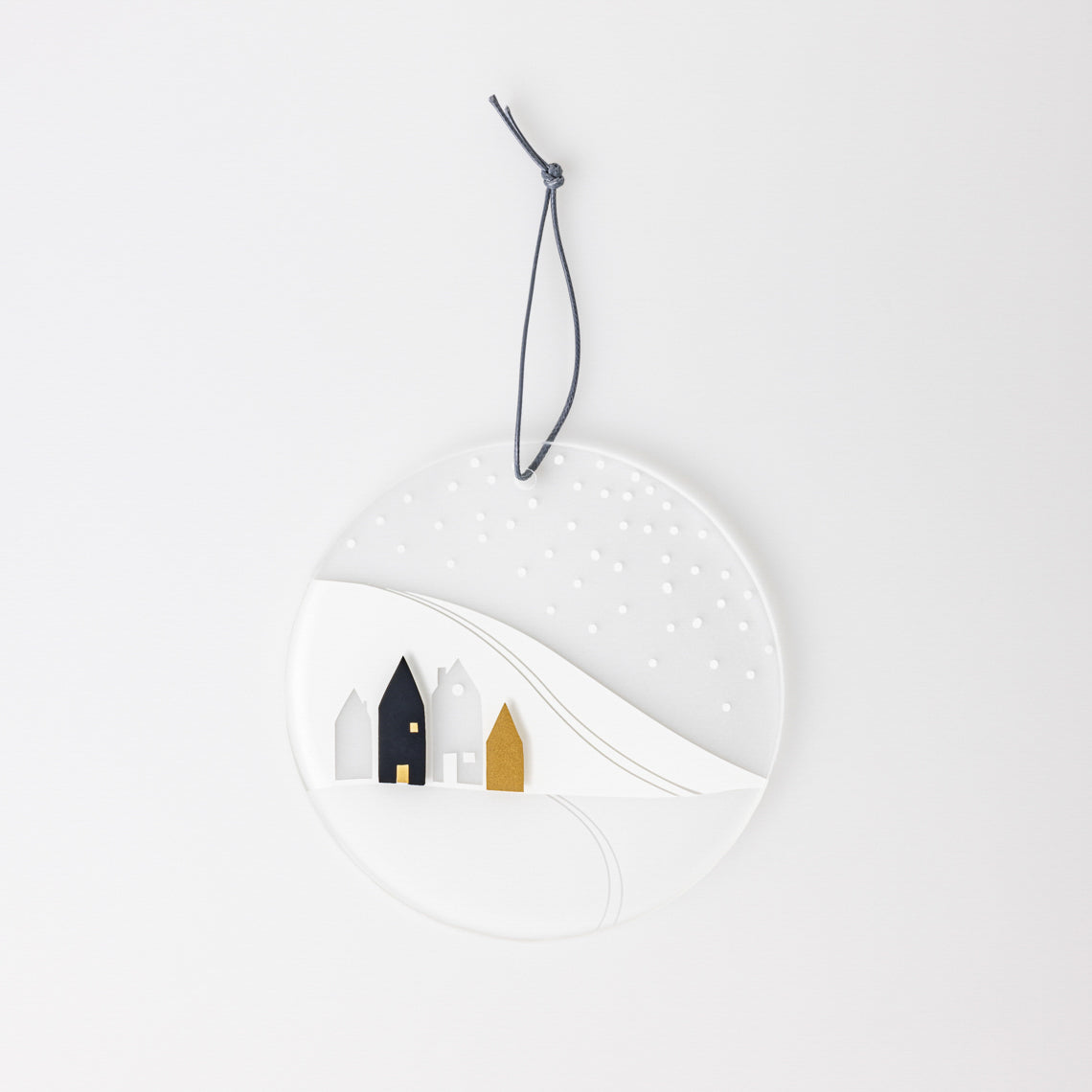 Decorazione in vetro da appendere “paesaggio invernale”