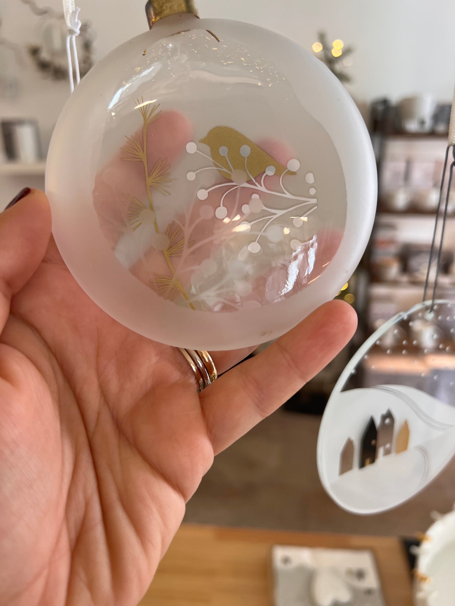 Pallina in vetro “pettirosso”