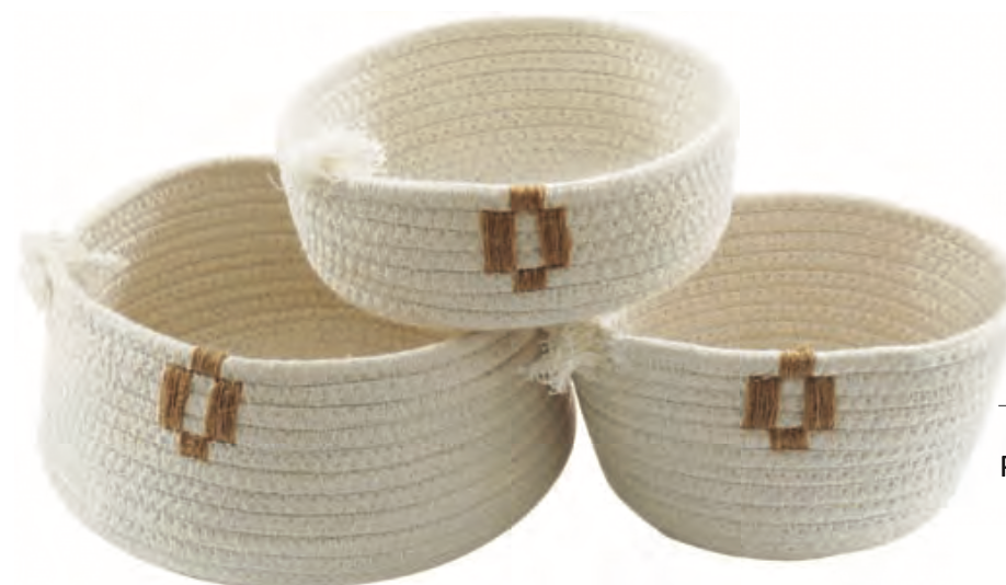 set 3 cestini in cotone "Cream"