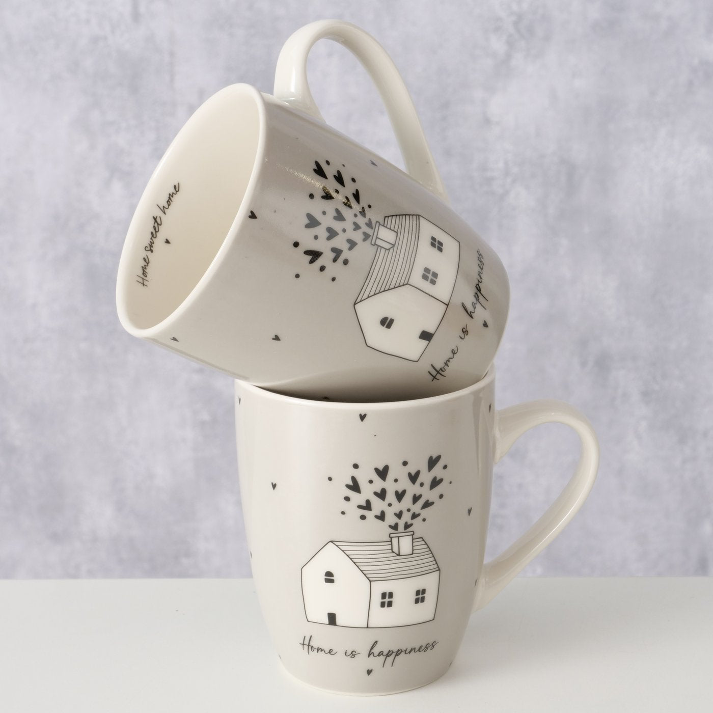 set 2 tazze da colazione "Home is Happiness"