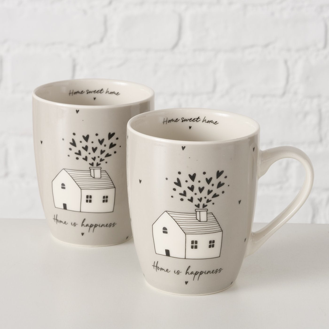 set 2 tazze da colazione "Home is Happiness"