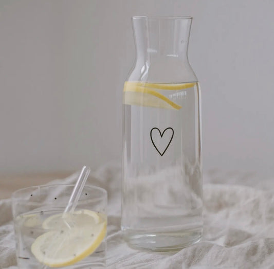 Caraffa in vetro con cuore