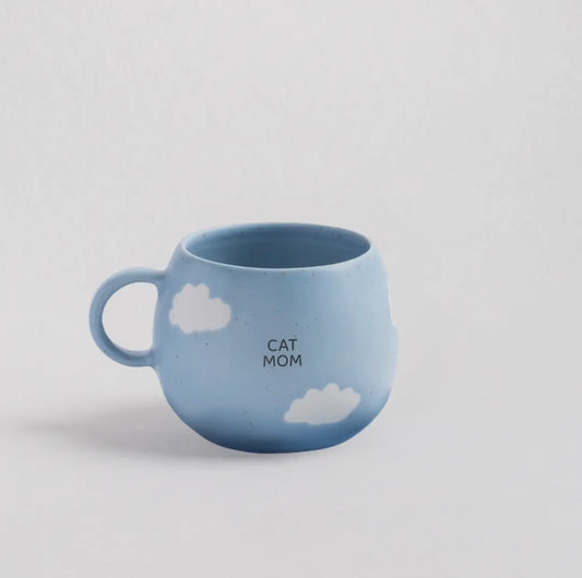 Tazza “cat mom” azzurra