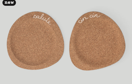 coppia di sottobicchieri "cin cin" "salute"