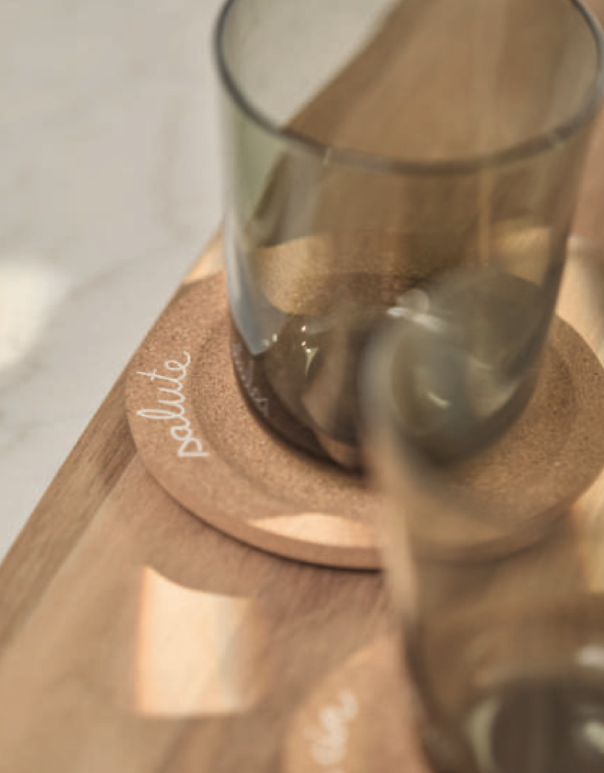 coppia di sottobicchieri "cin cin" "salute"