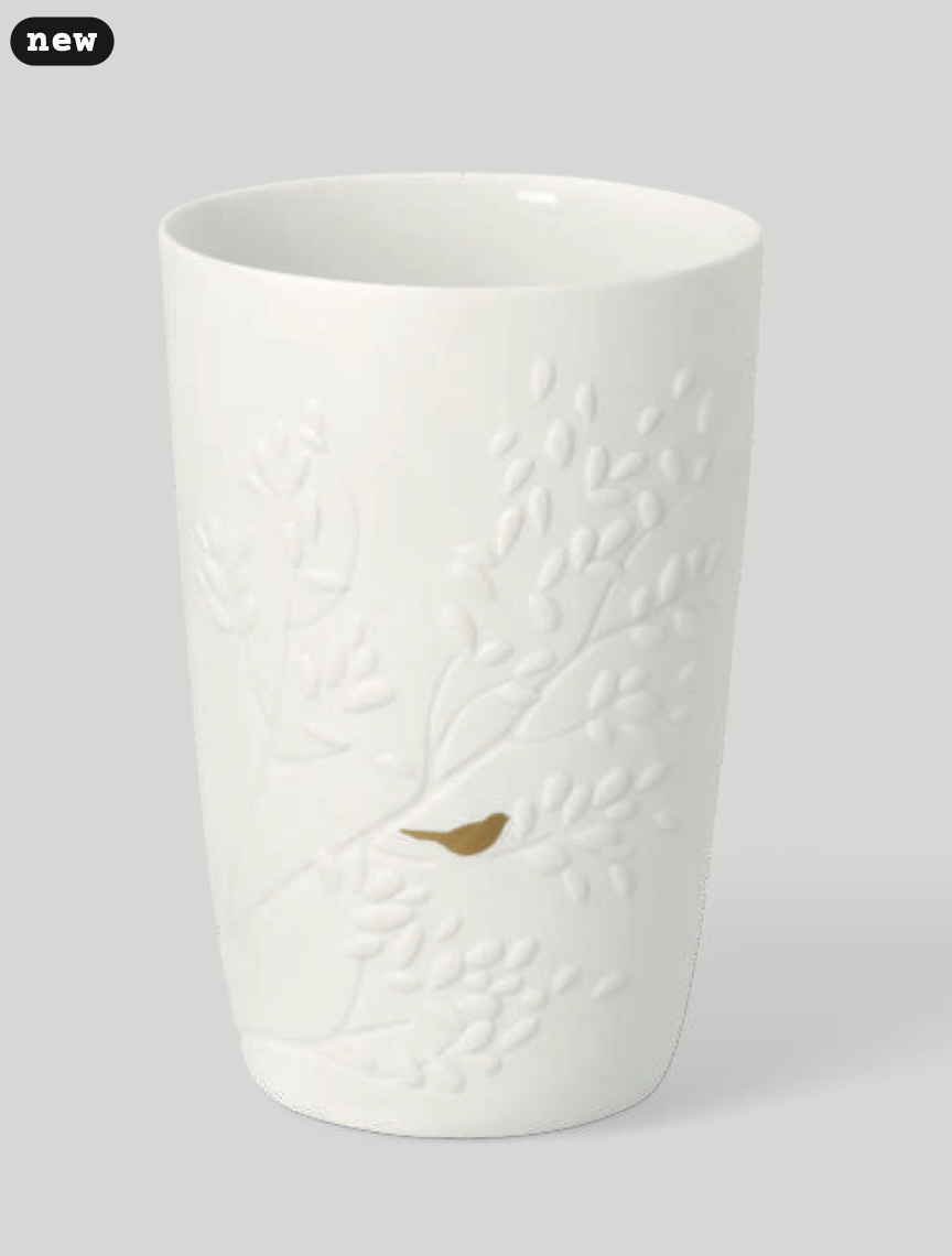 vaso medio con uccellino