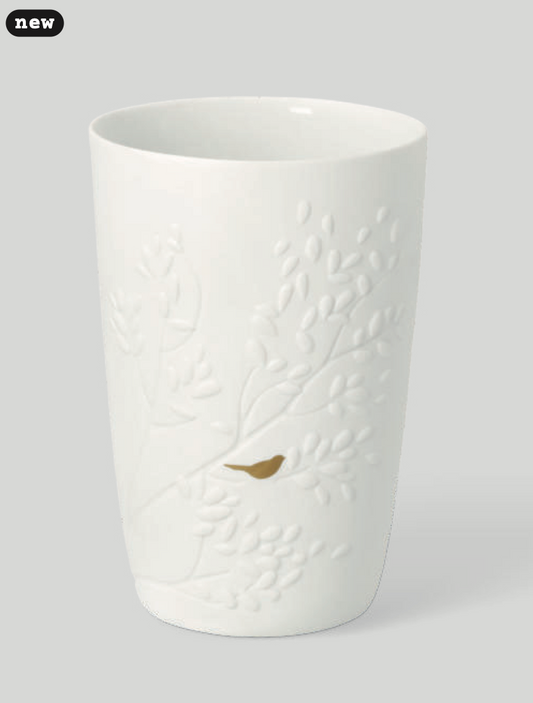 vaso medio con uccellino