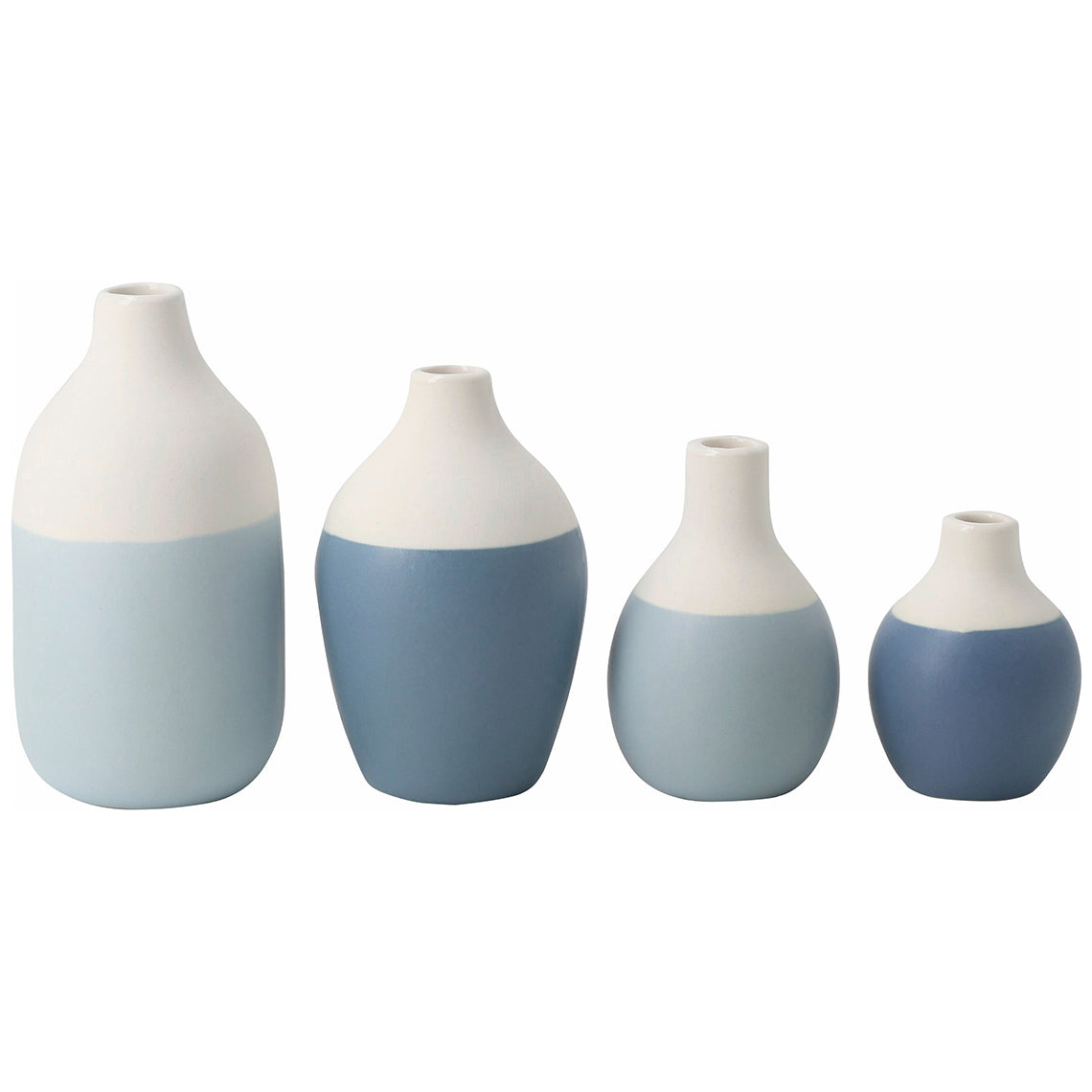 set di 4 mini vasetti blu