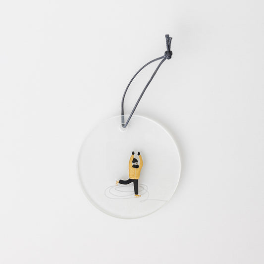 decorazione in vetro da appendere "pattinaggio"