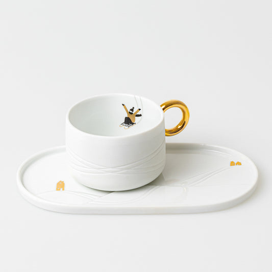 tazza "slittino" con vassoio